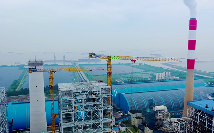 雙塔合璧！華能太倉電廠項目徐工超大塔顯身手