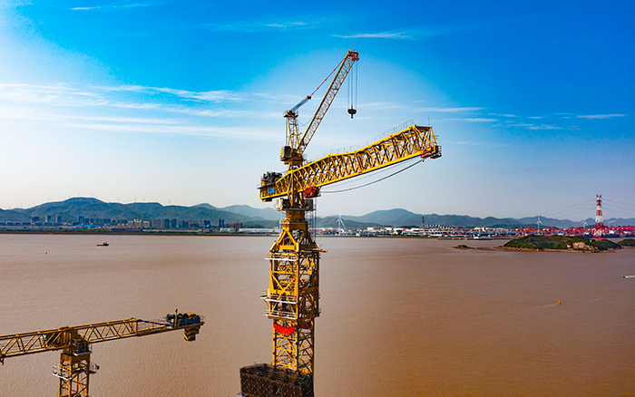 雙塔筑脊梁！徐工超大塔助建世界級大橋